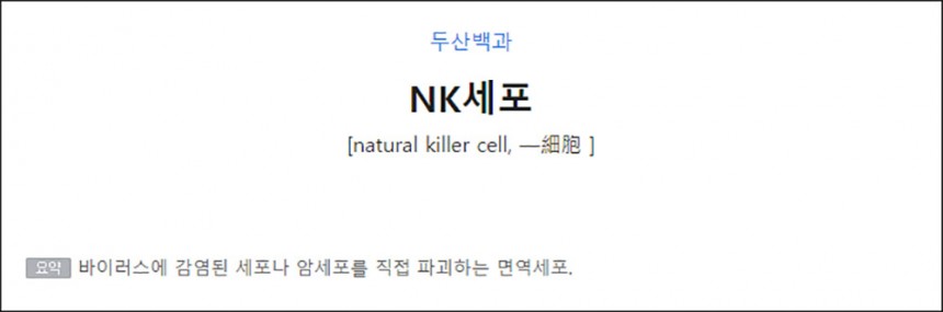 NK세포 / 두산백과 캡처