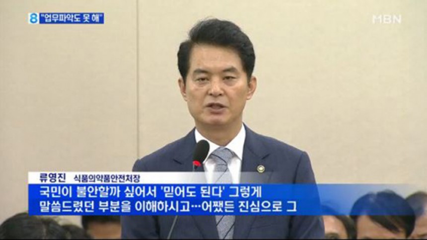 류영진 식약처장 / MBN 뉴스 방송 캡처