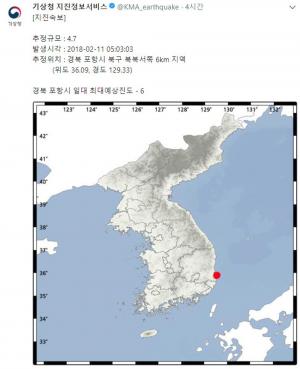 포항지진, 규모 4.6지진으로 발생…‘1명 대피 중 부상-1명 놀라서 병원 치료’