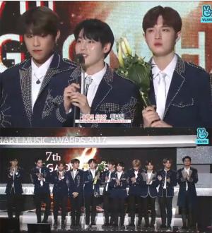 [2018 가온차트 K-POP 어워드] 워너원, 센터 강다니엘부터 막내 라이관린까지…‘신인상 수상’