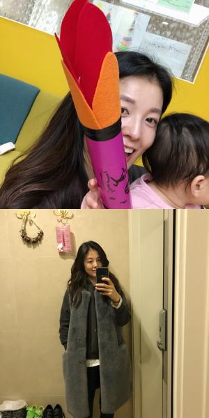 [근황] 김성은, 딸 윤하와 성화봉송 놀이…“외출할 땐 오전이랑 다른 모습”