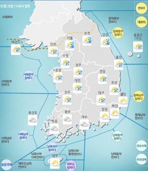 [내일날씨] 전국적으로 비소식 있어…낮부터 차차 맑음