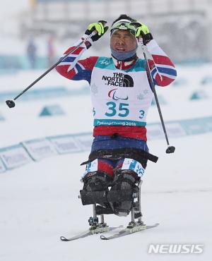 질주하는 신의현, 2018 평창 동계패럴림픽 장애인 바이애슬론 남자 15km 좌식 경기…5위 차지