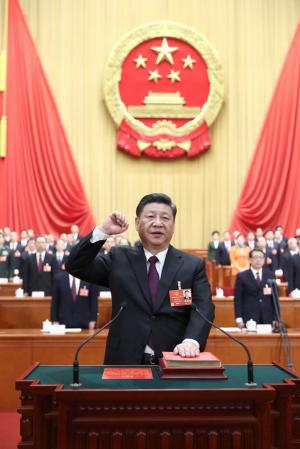 중국 전인대, 시진핑 국가주석 만장일치 재선출…마오쩌둥, 덩샤오핑에 이어 시진핑 이름도 헌법에 추가