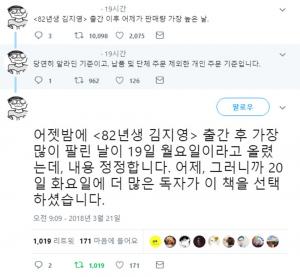 ‘82년생 김지영’ 아이린 효과로 다시 베스트셀러 1위 등극…‘출간 이후 가장 많이 팔린 날’