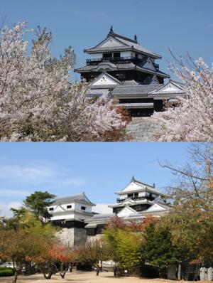 마쓰야마성, 가쓰야마산에 있는 일본 대표 평산성…‘산 정상 혼마루는 벚꽃 명소’