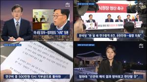 JTBC ‘뉴스룸’, 청와대측 선관위 판단후 김기식 금강원장 거취 정할 것…‘야4당과 대치구도’
