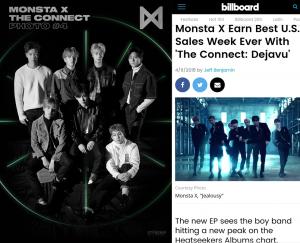 ‘성장돌’ 몬스타엑스(MONSTA X), 빌보드 월드 앨범 차트 2위…”역대급 판매 성적 기록”