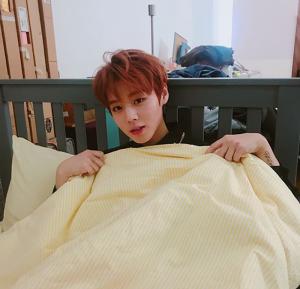 워너원(Wanna One) 박지훈, 이불 속에서 빼꼼 “행복한 한 주 보내기”