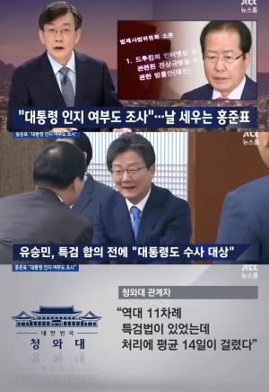 ‘JTBC 뉴스룸’ 홍준표, 송인배 논란에 “文대통령 인지 여부도 특검 조사”