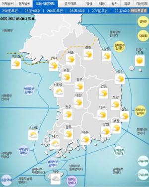 [날씨예보] 전국 황사 영향·전국 미세먼지 ‘나쁨’…주말 다소 더운 날씨 이어져