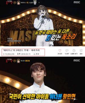 워너원 황민현, ‘복면가왕’ 최초 1,300만 뷰&역대 조회수 1위…라이관린과 함께 출연한다