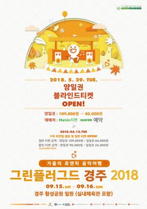 ‘그린플러그드 경주 2018’, 29일 멜론티켓-네이버 예약 오픈…‘블라인드 티켓’