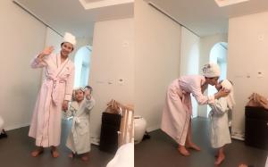 레이먼킴 아내 김지우, 딸 루아나리와 다정한 뽀뽀…“사진 연습하자 꿀곰아”