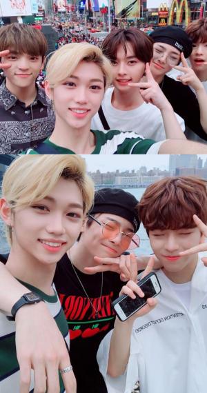 스트레이 키즈(Stray Kids), 뉴욕도 사로잡은 꽃미모…‘비주얼 구멍이 없네’