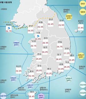 [오늘날씨] 13일 전국 ‘무더위’ 대부분 폭염특보 발효 및 열대야 현상, 2018 장마 기간 끝났나