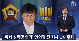 ‘JTBC 뉴스룸’, ‘비서 성폭행 혐의’ 안희정 전 지사 1심 무죄…‘혐의 증명 부족’