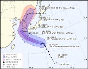 기상청 날씨누리, 태풍 솔릭-태풍 시마론 예상 이동 경로 발표…23일 속초 육상