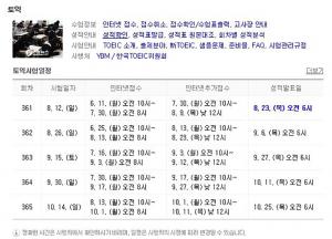 제361회 토익(TOEIC) 성적 확인, 제 362회 및 363회 인터넷 접수 진행 中…‘위원회 규정 부정행위는?’