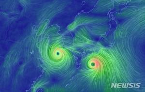 태풍 시마론, 강풍·폭우 동반한 채 일본 상륙... 후지와라 효과는 아닌 듯