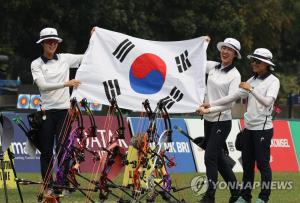 AG 양궁, 여자 컴파운드 단체전 금메달…대회 2연패 ‘기염’