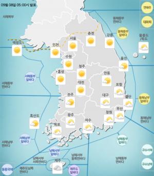 [오늘 날씨] 절기상 ‘백로’ 전국 대체로 맑음…미세먼지·오존 농도는?