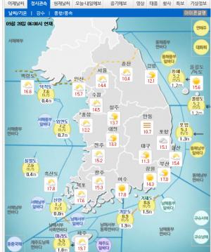 [오늘 날씨] 주말 대체로 맑고 일교차 커, 제24호 태풍 ‘짜미’ 오키나와 해상 북진…예상 이동 경로는?