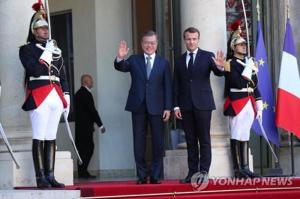 文대통령-마크롱, 한 프랑스 정상회담 공동 선언…한반도 평화적 비핵화 목표