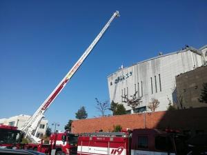 원주서 교회 지붕 방수 작업 중 불…20명 대피