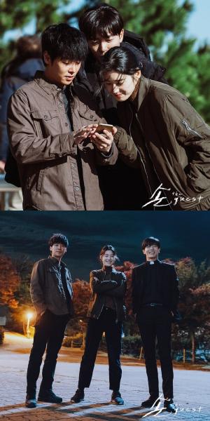 ‘손 the guest’(손 더 게스트) 김동욱-김재욱-정은채, 화기애애한 마지막 촬영 비하인드…‘케미 자랑’