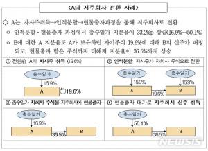 대기업 총수일가, 지주회사 체제 전환 과정에서 지배력 2배 이상 확대