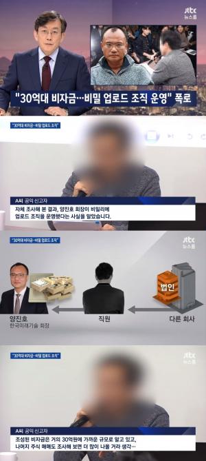 JTBC ‘뉴스룸’ 위디스크 양진호 회장, 불법 동영상 업로드 조직 운영 논란…‘까도 까도 계속 나오는 혐의’