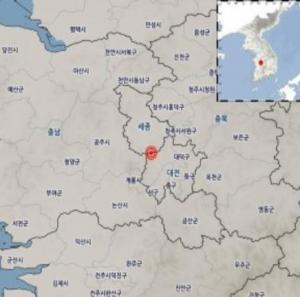 대전 유성구 북서쪽 8km 지역서 규모 2.1 지진 발생