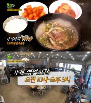 ‘2TV 저녁 생생정보-가격파괴why’ 한우곰탕, 가격은 단돈 5000원…맛집 위치는?