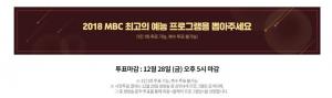 ‘2018 MBC 연예대상’, 전현무-김구라-박나래-이영자 ‘대상 후보 올라’…28일까지 투표 진행