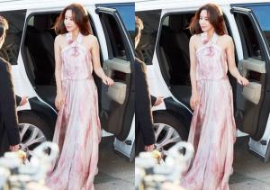 ‘싸인’ 김아중, 어깨가 드러난 드레스 입고 레드카펫 ‘핑크빛 여신’