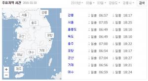 2일 토요일, 서울-강릉-여수 등 주요 지역 일출·일몰 시간