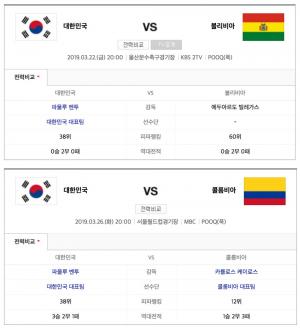 중국 vs 태국, 21일 A매치…한국 vs 볼리비아 경기 일정은?