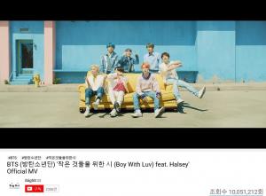 방탄소년단(BTS) ‘작은 것들을 위한 시’ MV, 최단 시간 유튜브 1000만뷰 돌파