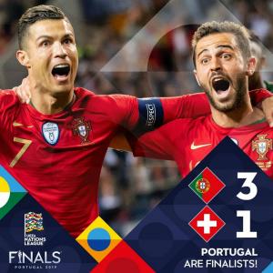 ‘호날두 해트트릭’ 포르투갈, 스위스 3-1로 제압…네덜란드-잉글랜드 승자와 네이션스리그 결승서 맞붙어