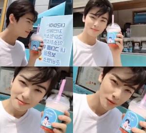 아스트로 차은우-문빈, 커피차 선물 주고받으며 훈훈하게…‘신입사관 구해령’ 현장에서 빛난 우정