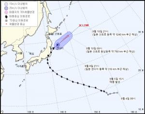 15호 태풍 파사이, 기상청 발표 10일 예상 이동 경로-위치는?…’일본 삿포로 해상’