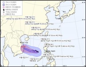 [내일날씨] 24호 태풍 나크리, 필리핀 발생…기상청 발표 예상 이동 경로-위치는?