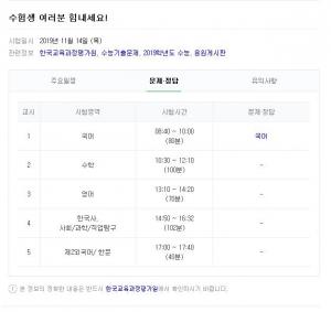 [2020 수능] 국어-수학-영어 등 "고난도 문제 없어"…과목별 수능시간 및 시간표는?