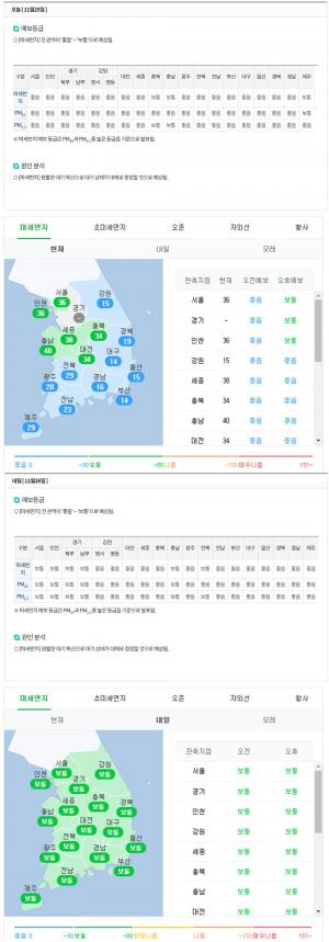 오늘 미세먼지 농도 수치, 서울 비롯한 전국 ‘좋음’~‘보통’, 내일 예보는?