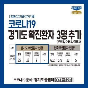 경기도, 코로나19 확진자 동선 및 세부현황 공개 …확진자는 총 25명