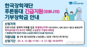 대구 등 특별재난지역 대학생 500명에 100만원씩 지원