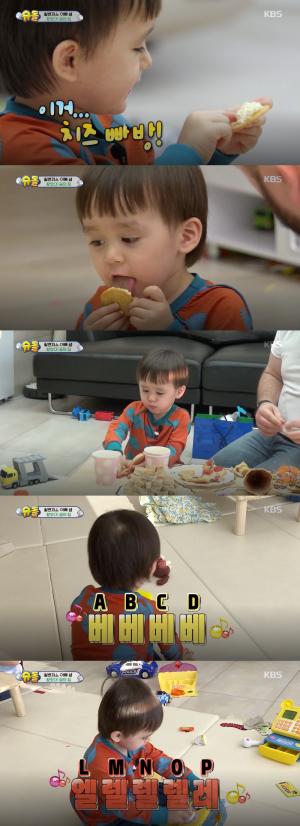 &apos;슈퍼맨이 돌아왔다&apos; 벤틀리, 치즈 먹고 영어 트였다…&apos;ABC송 완벽 옹알이&apos;