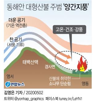 &apos;양간지풍&apos; 고성 산불 당시 초속 16m…미시령 초속 26m