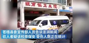중국 초등학교서 경비원이 흉기 난동으로 학생·교직원 40명 다쳐